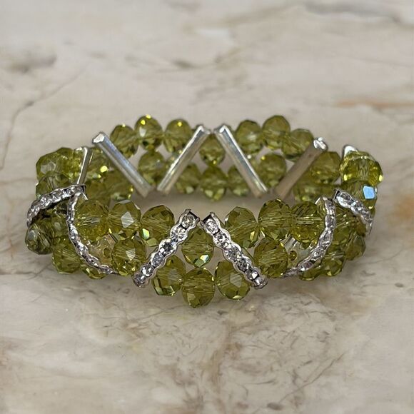 Triple Set of Crystal Beaded Stretch Bracelets - Picture 9 of 9
